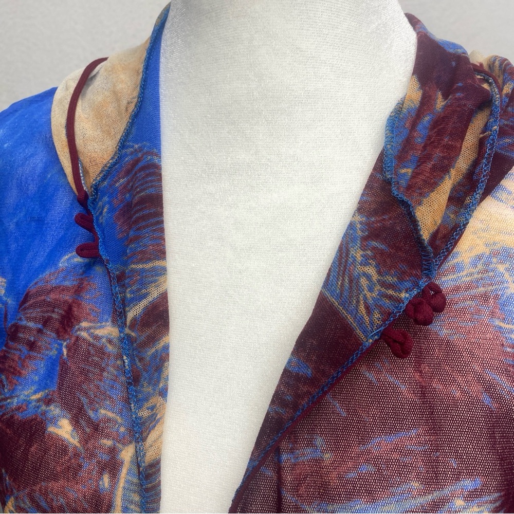 🌴 Jean Paul Gaultier Vintage‎ Soleil Palm Tree Mesh Cardigan with Hood L Brat - Picture 7 of 16